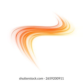 Fast streaks curve across a modern digital road. Orange and red neon flow forms a blurred expressway with swirl and sparkle motion.