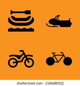 fast, street, people and snowmobile icons set. Vector illustration for web and design