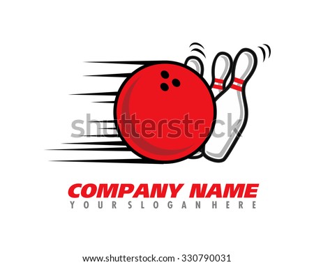 fast strike bowling and pin logo image icon