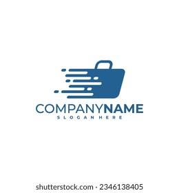 Fast Suitcase logo design vector. Suitcase logo design template concept