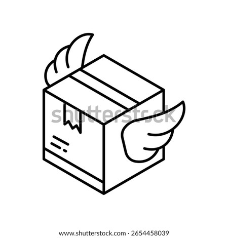 Fast Supply  Vector outline illustration style icon. EPS 10 file