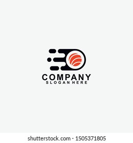 Fast Sushi Logo Design. Modern Design. Flat Logo. Sushi Logo. Sushi. Vector Illustration