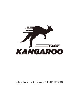 Fast symbol kangaroo design logo, Australian mascot illustration template