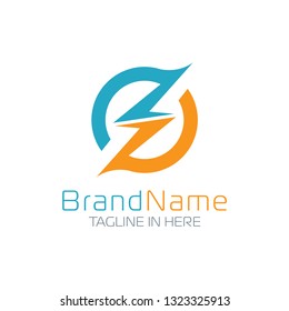 Fast symbol logo which is trimming into two parts in aqua blue and orange