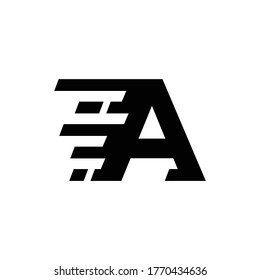 Símbolo rápido con tecnología para la inspiración de diseño de logotipo de carta inicial A