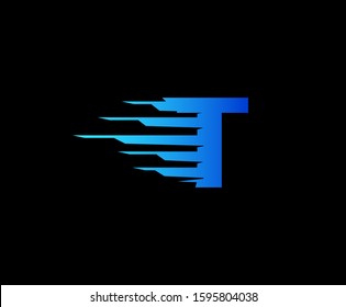 Fast T Letter Digital Data Logo Icon, Fast Hi-tech  T Design Concept.