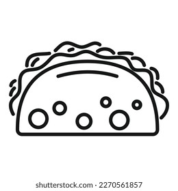 Fast taco icon outline vector. Mexican food. Tacos beef
