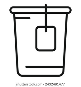 Fast takeout tea cup icon outline vector. Cook pastry. Food break