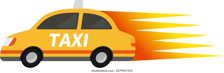 Fast taxi isolated vector illustration.