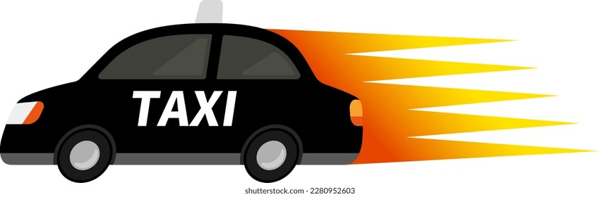 Fast taxi isolated vector illustration.