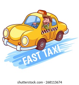 Fast taxi. Vector illustration on a white background. Template logo for taxi