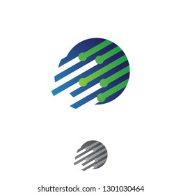 Fast tech round circuit symbol for your business icon. Concept design for orbit technology. Vector illustration EPS.8 EPS.10