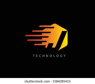 Fast Techno J Letter Logo Icon , Hexagon Symbol.
