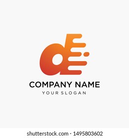 fast technology letter D logo design. speed design concept. Progress abstract creative sign. -vector