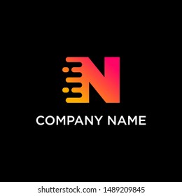 fast technology letter N logo design. speed design concept. Progress abstract creative sign. -vector