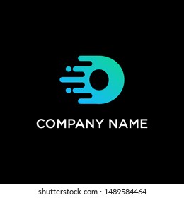 fast technology letter O logo design. speed design concept. Progress abstract creative sign. -vector