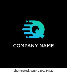 fast technology letter Q logo design. speed design concept. Progress abstract creative sign. -vector