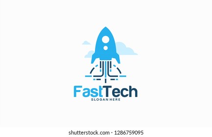 Fast Technology Logo Designs Concept Fast Stock Vector (Royalty Free ...