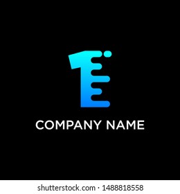 fast technology Number 1 logo design. speed design concept. Progress abstract creative sign. -vector