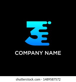 fast technology number 3 logo design. speed design concept. Progress abstract creative sign. -vector