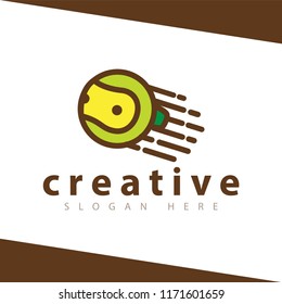 Fast Tennis ball Logo Design Vector