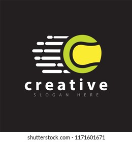 Fast Tennis ball Logo Design Vector