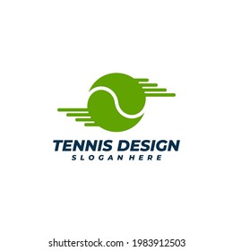 Plantilla vectorial del logotipo del tenis rápido, conceptos de diseño del logotipo del tenis creativo