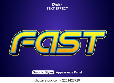 fast text effect with graphic style and editable.