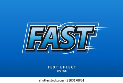 Fast text effect template with bold font concept use for business brand, title, headline and logo. Vector illustration