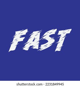 Fast text on blue background.