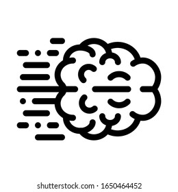 Fast Think Brain Icon Vector. Outline Fast Think Brain Sign. Isolated Contour Symbol Illustration
