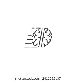 Fast thinking, fast brain, smart. Vector logo icon outline template