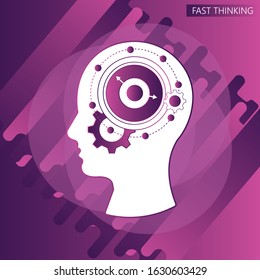 Fast thinking icon concept - Illustration