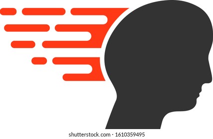 Fast thinking vector icon. Flat Fast thinking symbol is isolated on a white background.