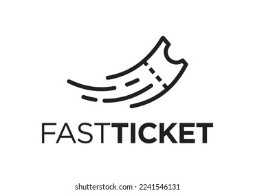 fast ticket creative logo design symbol icon illustration.