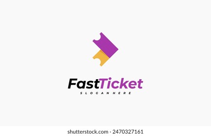 fast ticket logo designs concept vector, Ticket logo symbol