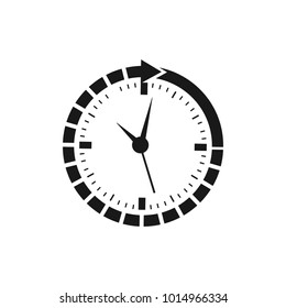 Fast time clock logo design illustration,luxury simple design