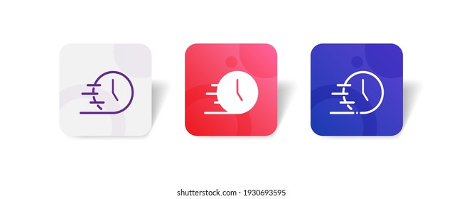 conjunto de iconos de duración del servicio de tiempo rápido en línea, sólido, glifo, estilo de gradiente 3d