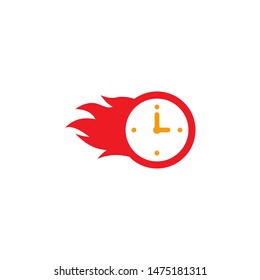 Fast time delivery icon. stopwatch in motion. deadline concept design. clock speed, flat time icon vector illustration