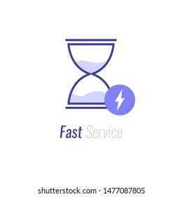 Fast time delivery icon, timely service, deadline concept, Modern flat vector illustration.