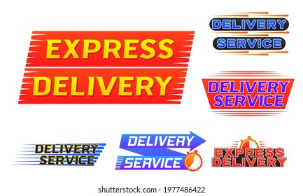 Fast Time Delivery Order With Stopwatch. Express Delivery Logo Banner Icon For Apps And Website Isolated On White Background. Quick Shipping Icon. Fast Shipping Symbol. Vector Illustration, Eps 10.