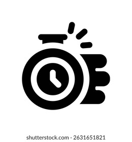 fast time glyph icon. Strong and solid vector icon for websites, mobile interfaces, presentations, and visual branding. High quality and easy to edit.