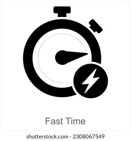 Fast Time and time icon concept