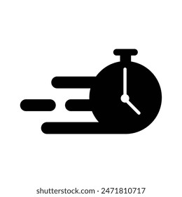 fast time icon design. quick delivery sign and symbol. clock vector illustration.