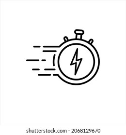 Fast time icon design. Task time icon in outline style. Vector illustration. Vector illustration. EPS 10.