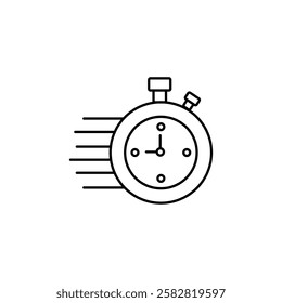 Fast time icon Flat isolated outline sign