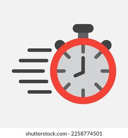 Icono de tiempo rápido en estilo plano, uso para presentación de aplicaciones móviles del sitio web