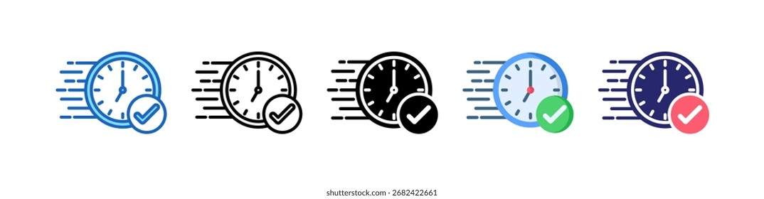 Fast Time Icon Multiple Style Set Collection.