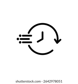 Fast time icon outline set sign