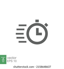 Fast time icon. Quick delivery concept. Stopwatch symbol. Vector illustration isolated. EPS 10.